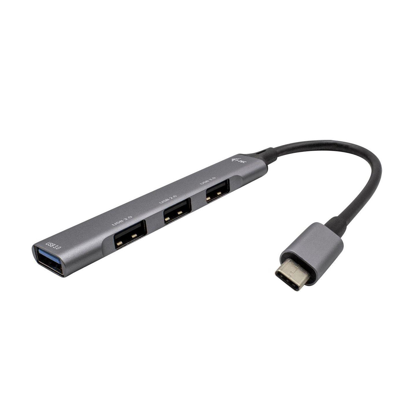 HUB USB-C I-TEC C31HUBMETALMINI4 4 PORTE 1x USB 3.0 3x USB 2.0 Compatibile con NB/tablet con USB-C o Thunderbolt