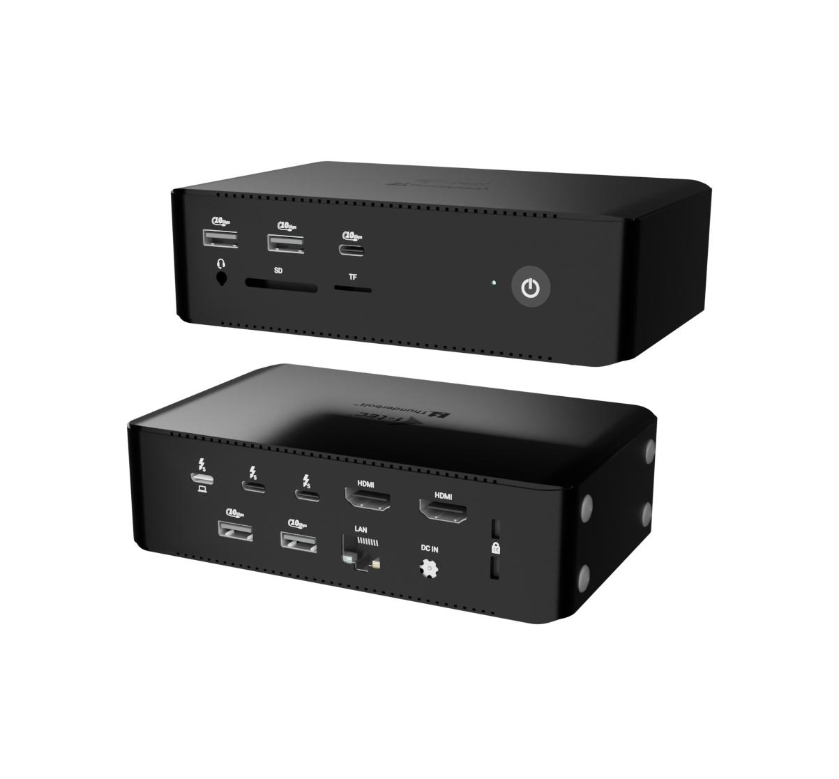i-tec TB5QUATTRODOCKPDUK replicatore di porte e docking station per laptop Cablato Thunderbolt 5 Nero