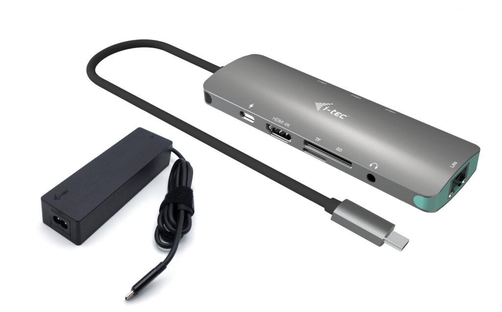 i-tec USB-C Metal Nano Docking Station 4K HDMI LAN with Power Delivery 100W Universal Charger 100W