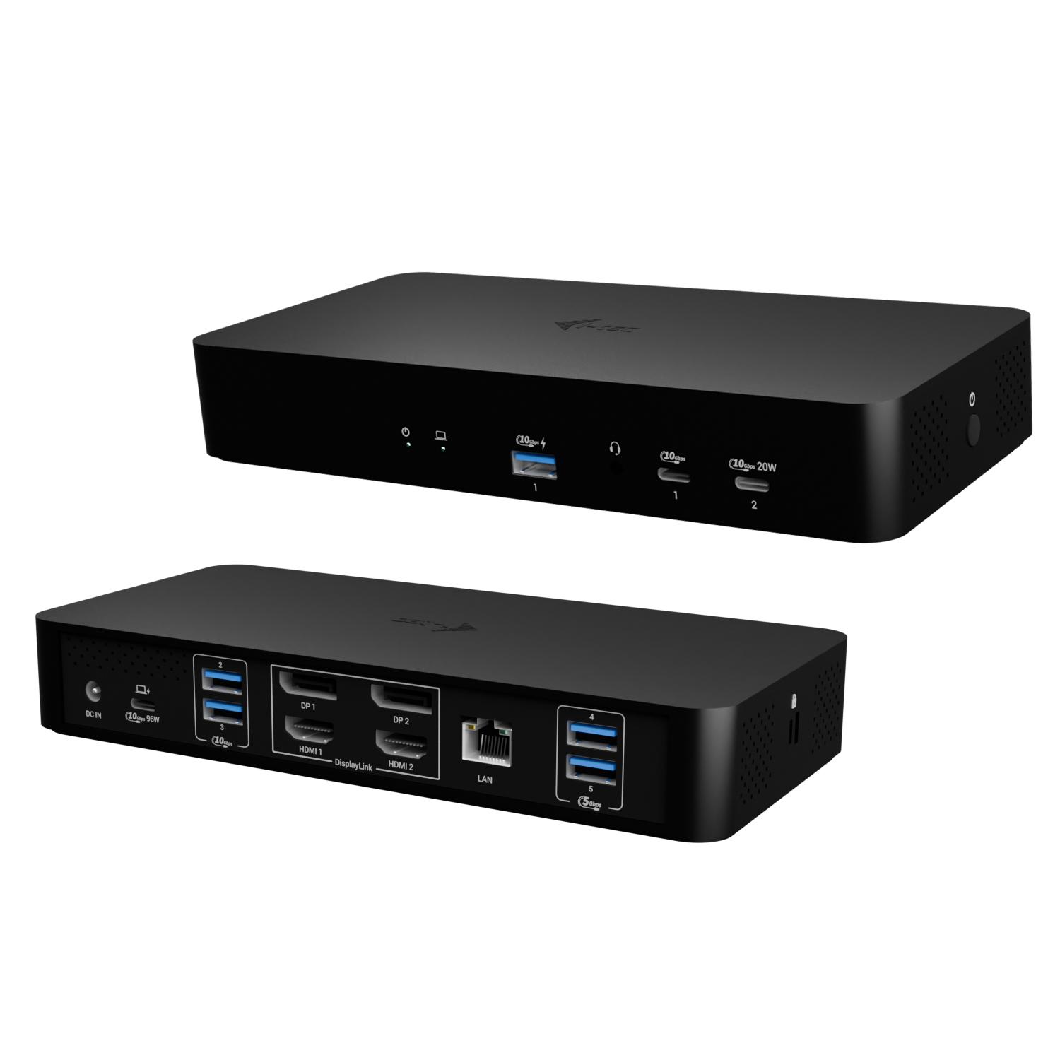 i-tec CAINTGDUAL4KDOCPDUK replicatore di porte e docking station per laptop Cablato USB 3.2 Gen 1 (3.1 Gen 1) Type-C Nero