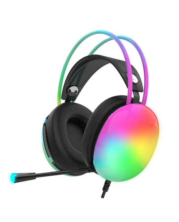 Cuffie da gioco IGK-X8S 7.1, USB, LED RGB, nere