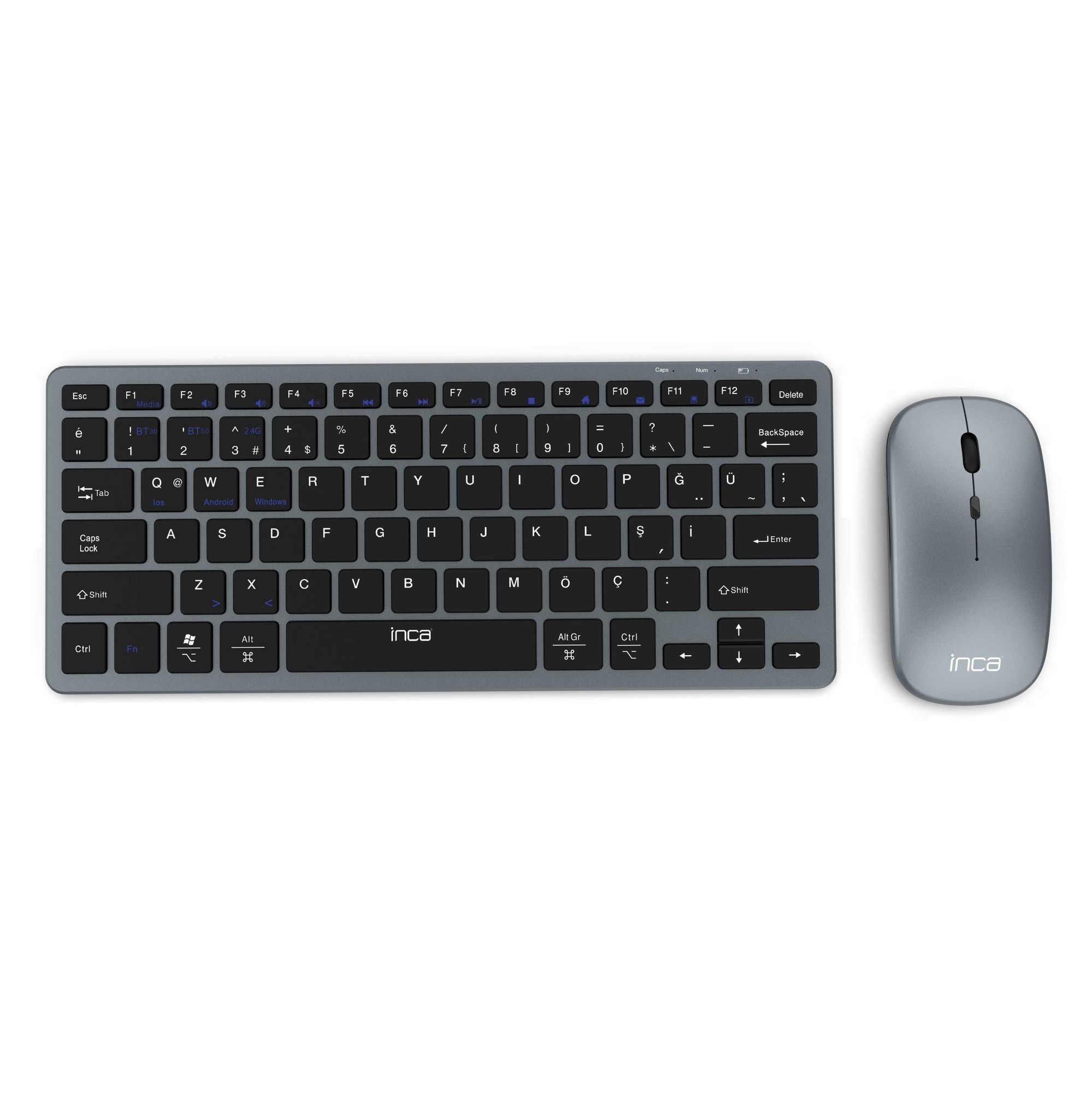 Tastiera IBK-572BT BT 2.4G Smart Grigia,3.0/5.0+2.4 GHz