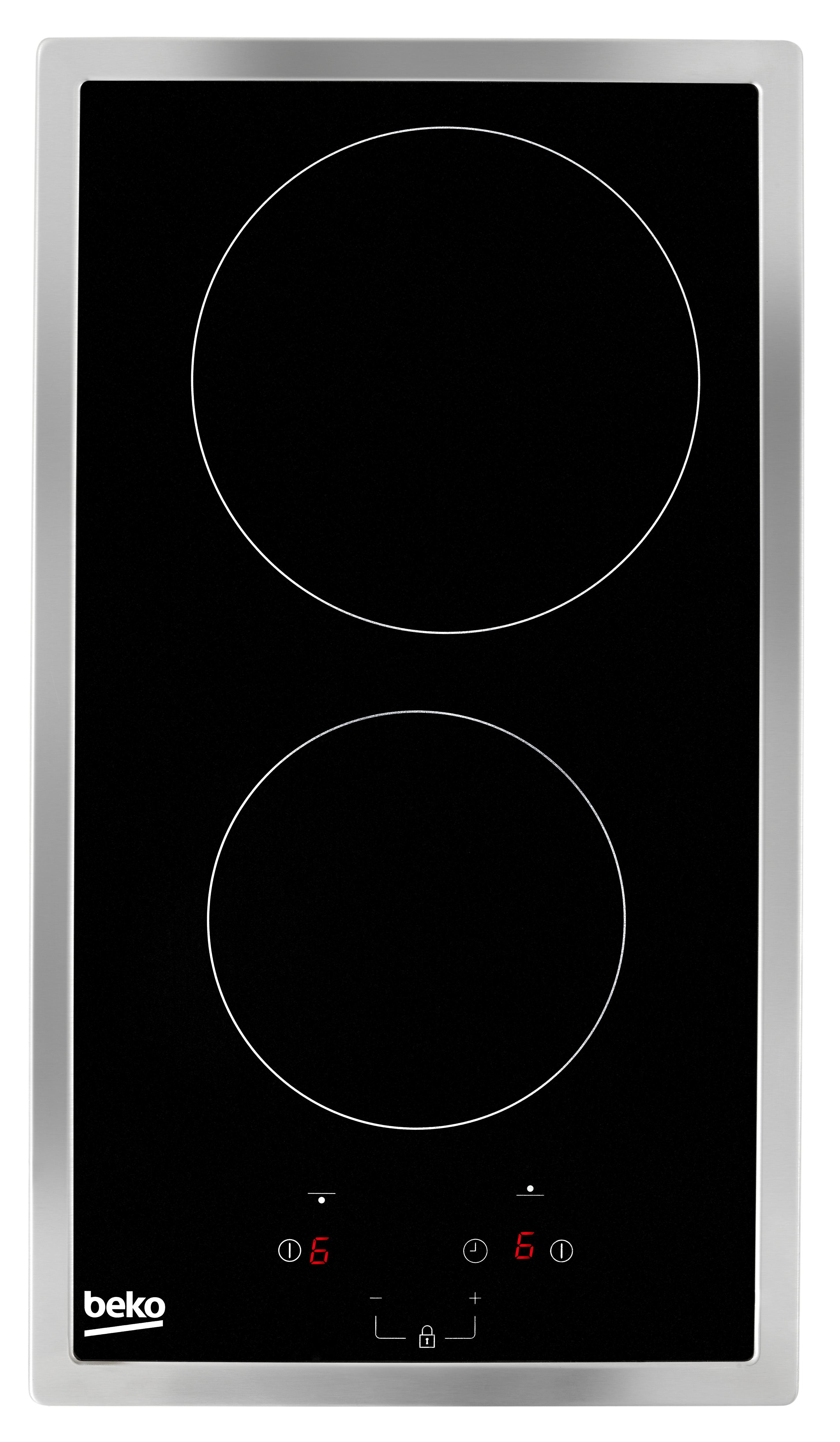 Beko HDMC32400TX piano cottura Acciaio inossidabile Da incasso 30 cm Ceramica 2 Fornello(i)