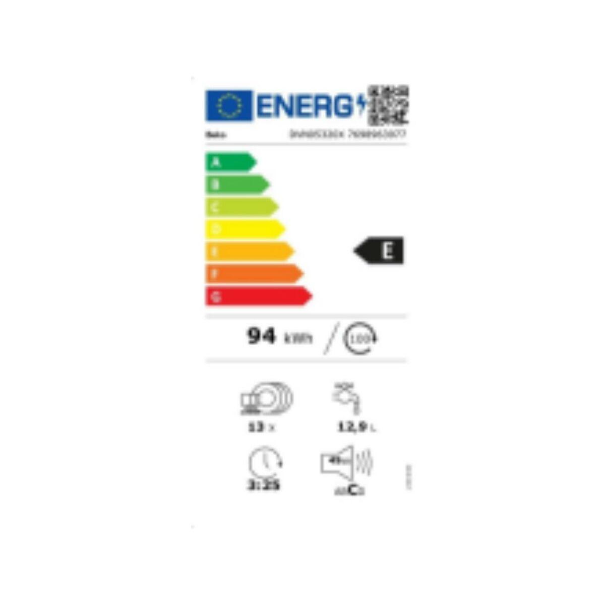 Beko DVN05320X lavastoviglie Libera installazione 13 coperti E