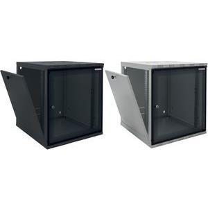 Logilink 48.30 cm (19 ") Distributore murale, inappropriato, 12 He, nero (RAL9005), telaio in acciaio, porta di vetro con cilin