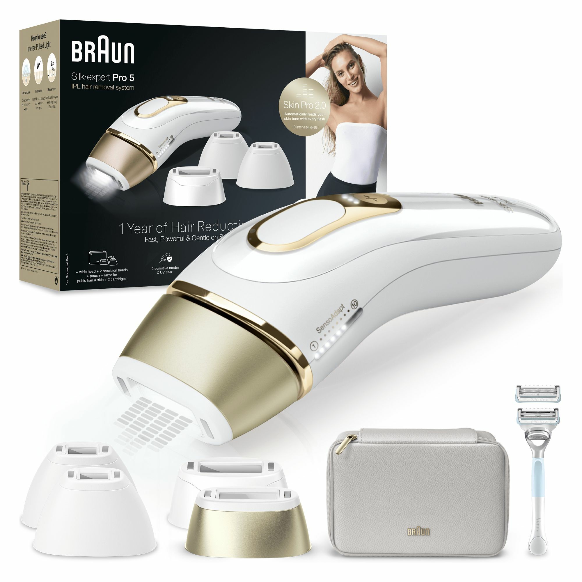 Braun Silk-expert Pro Epilatore Luce Pulsata SilkÃ‚Â·expert Pro 5, Epilazione A Casa Tua, Con Custodia, Rasoio Donna Venus
