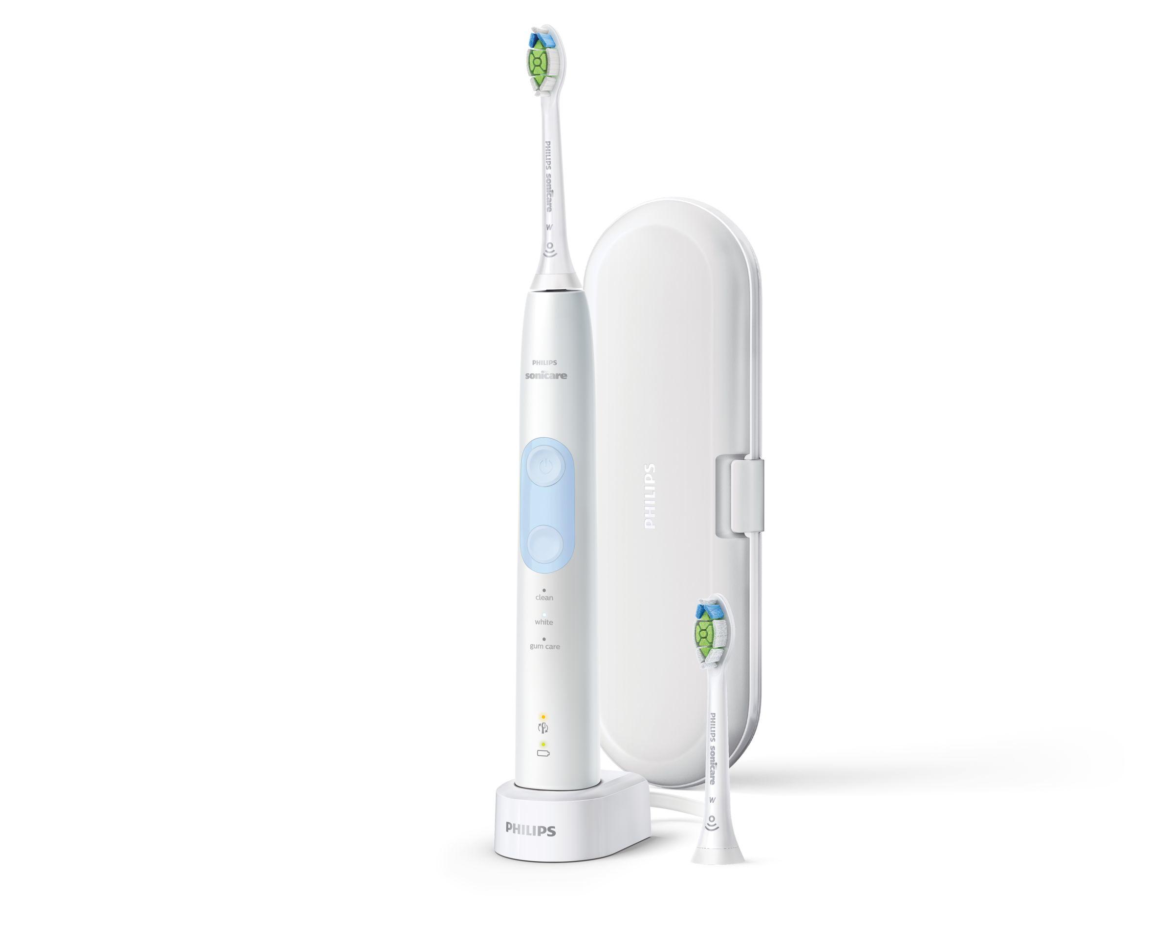Philips Sonicare ProtectiveClean 5100 Spazzolino Elettrico Sonico Bianco con custodia da viaggio HX6859/29