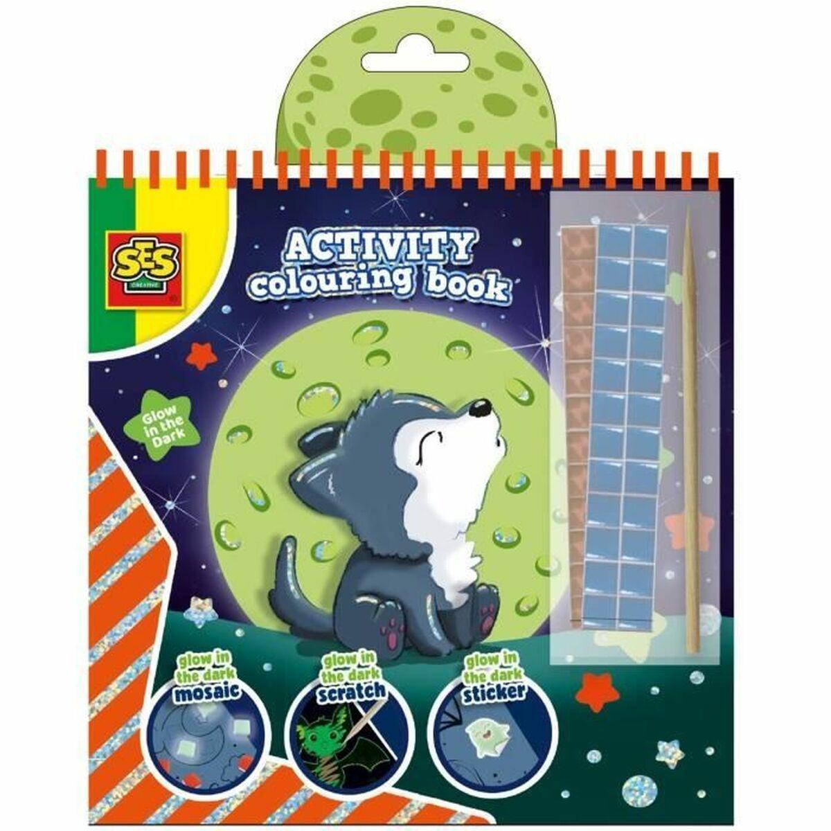 SES CREATIVE 3-in-1 Activity Glow-in-the-Dark Colouring Book Three Years and Above 00118