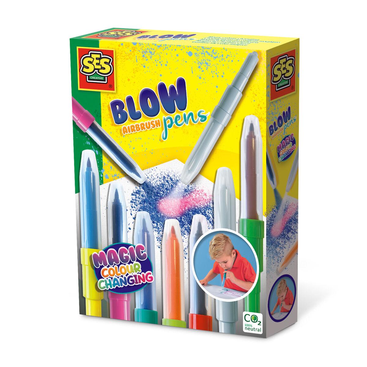 SES CREATIVE Magic Colour Changing Blow Airbrush Pens Five Years and Above 00283