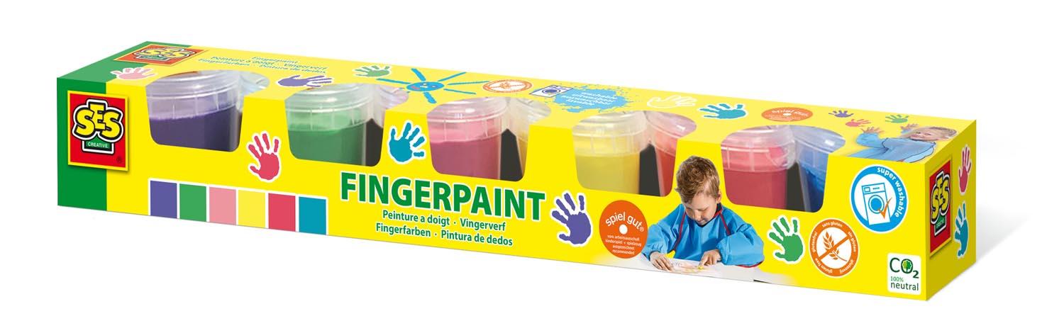 SES CREATIVE Children's Fingerpaint Set 6 Colours 2 Years and Above 00315