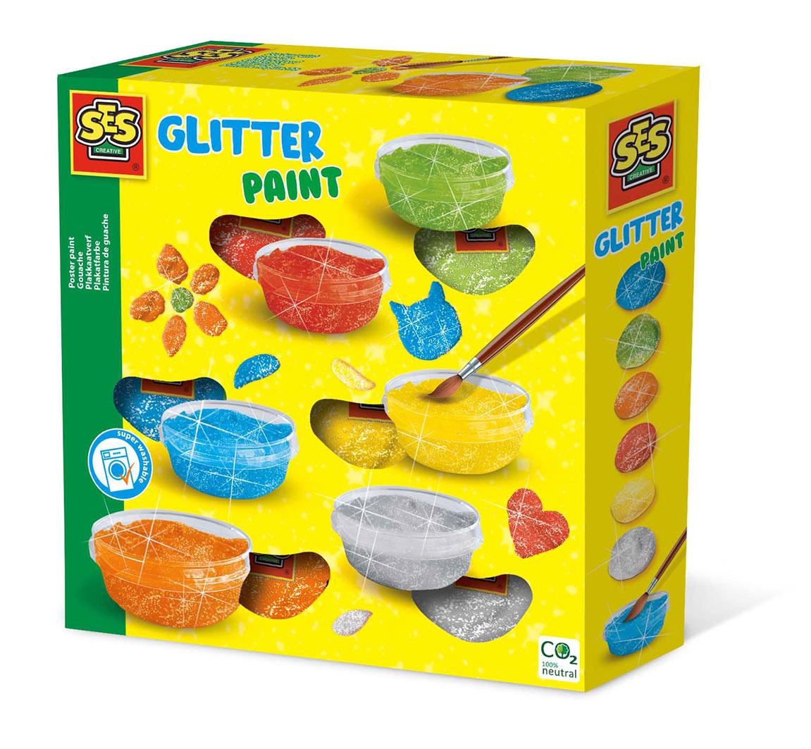SES Creative Tempera brillantini (SES CREATIVE Children's Poster Paint Glitter Unisex Three Years and Above Multi-colour 00363)