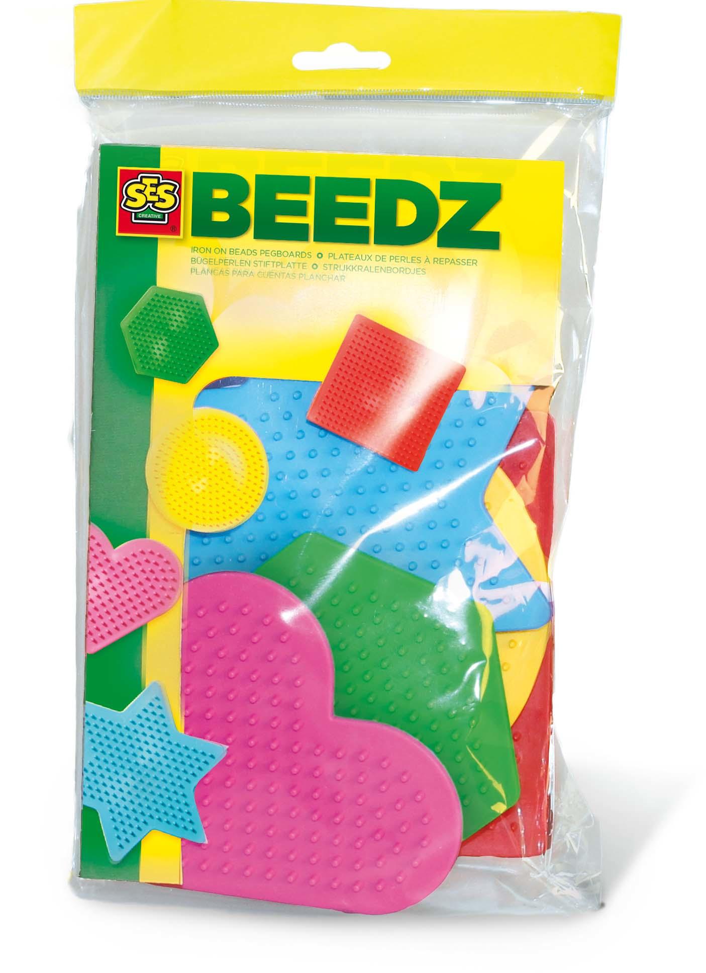 SES Creative Beedz Confezione di 5 modelli per bambini (SES CREATIVE Children's Beedz Iron-on Beads Pegboards Mosaic Set 5 Piec