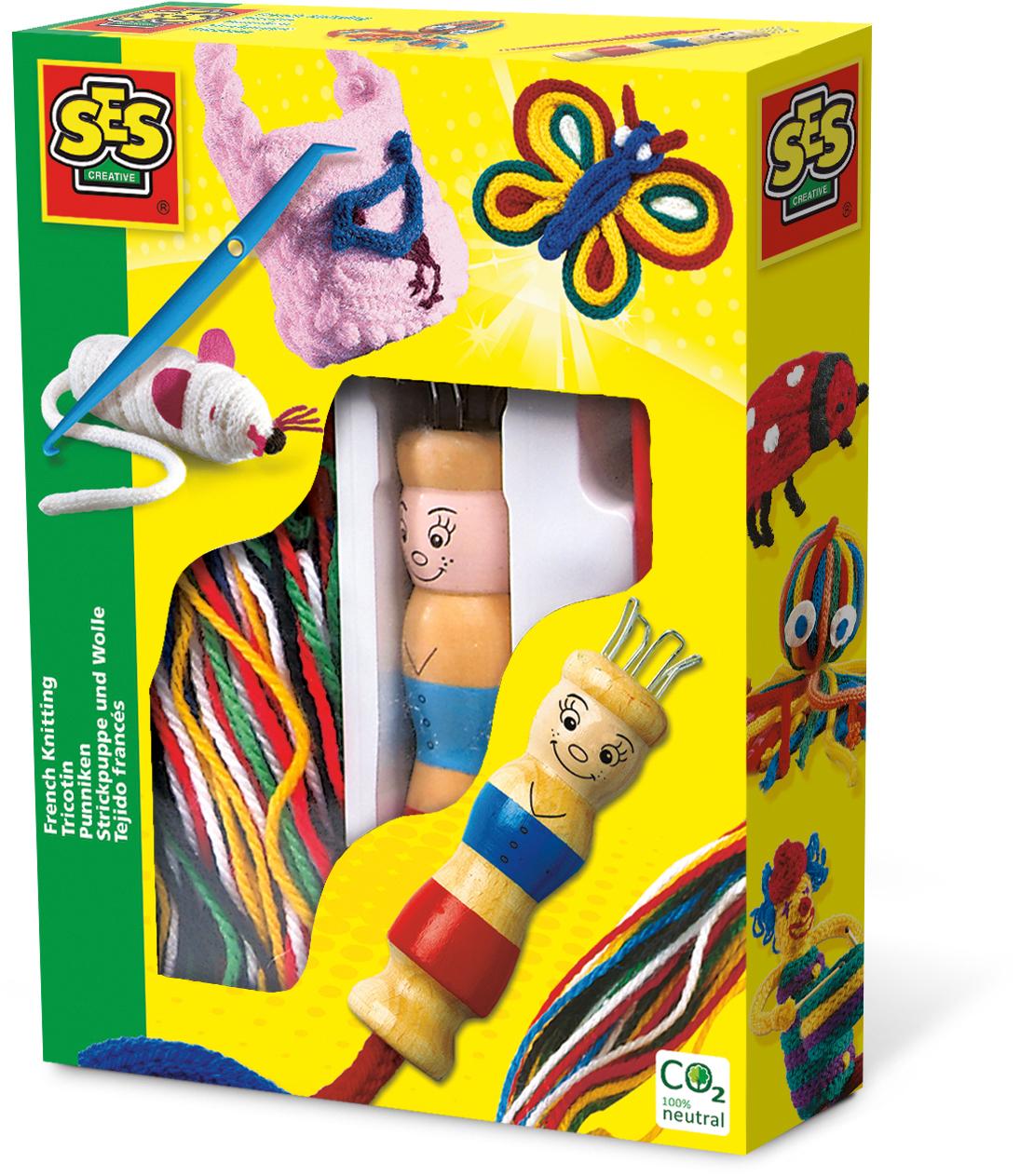 SES Creative Kit caterinetta per bambini (SES CREATIVE Children's French Knitting Kit Unisex 5 Year to 12 Years Multi-colour 00