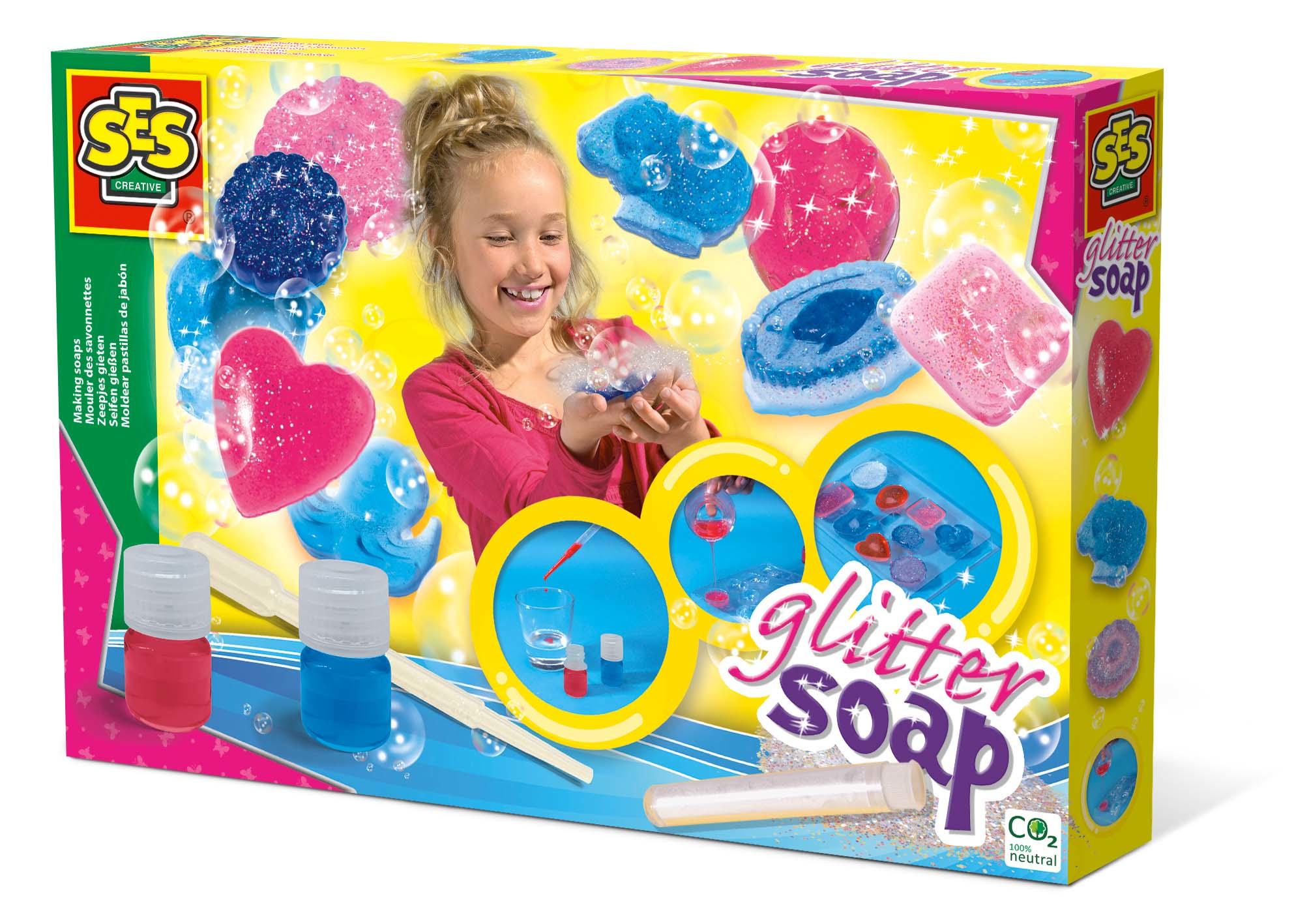 SES Creative Set per creare i tuoi saponi per bambini (SES CREATIVE Children's Make Your Own Glitter Soaps Set 7 to 12 Years Mu