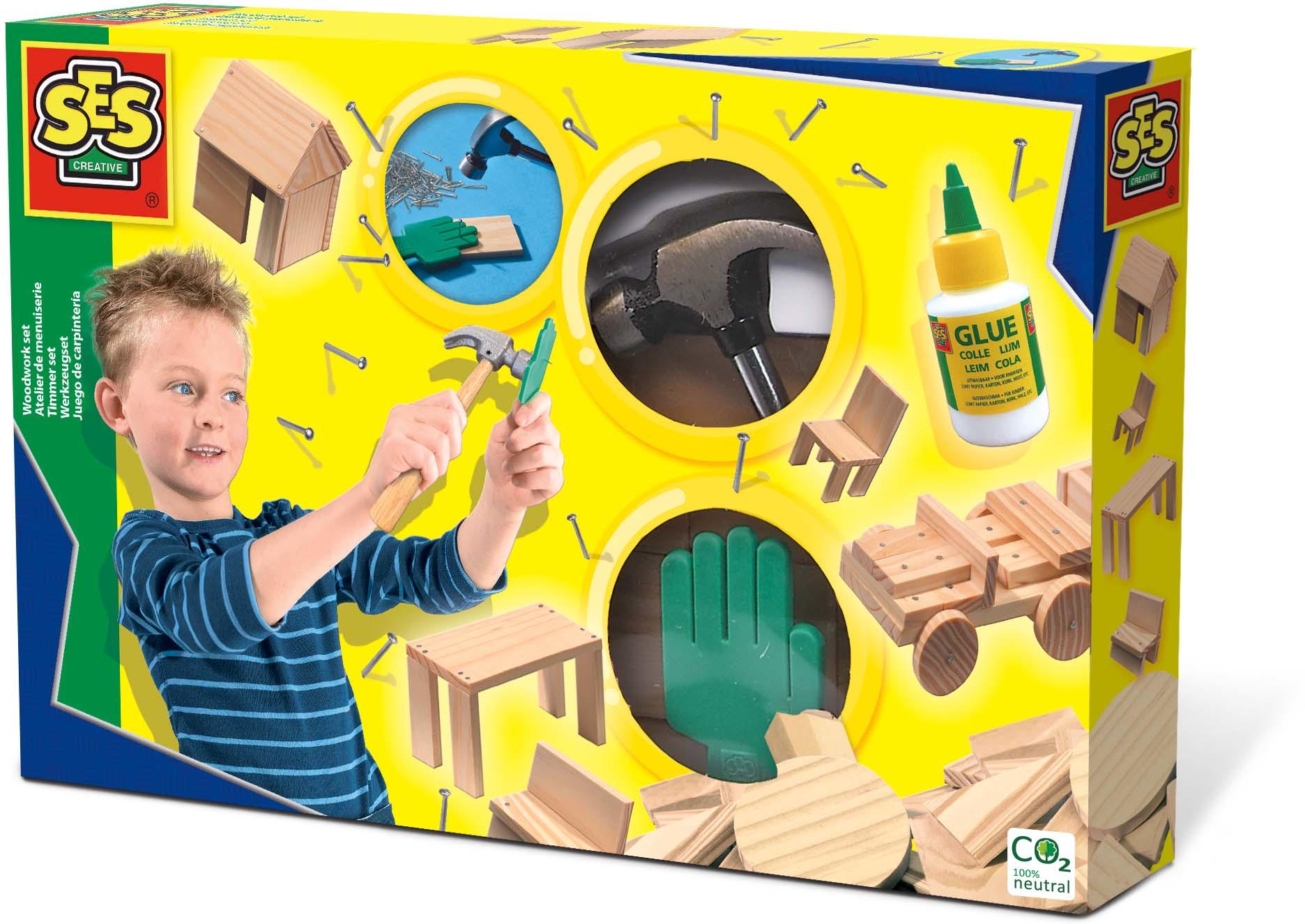 SES Creative Set di falegnameria per bambini (SES CREATIVE Children's Woodwork Set 5 Years or Above Multi-colour 00943)