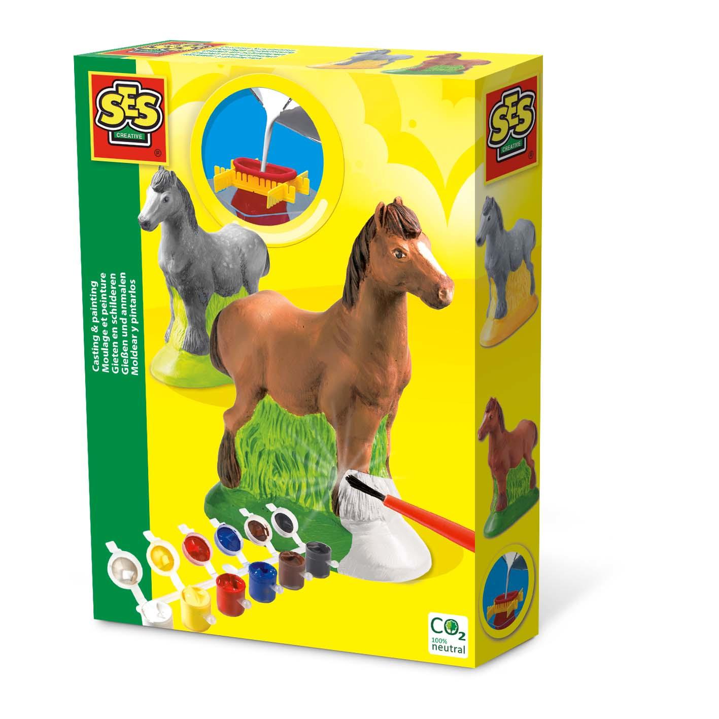 SES Creative Set per modellare e dipingere per bambini (SES CREATIVE Children's Horse Casting & Painting Set Unisex 5 to 12 Yea