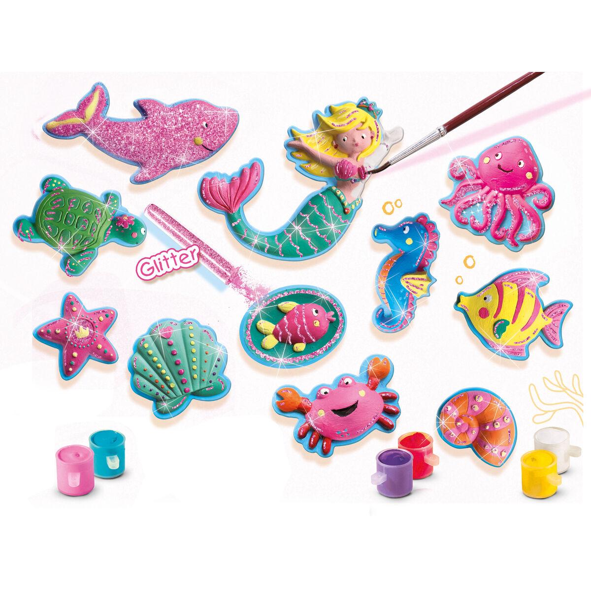 SES Creative Modellare e dipingere figure dell'oceano (SES CREATIVE Children's Ocean Figures Casting and Painting Set 5 to 12 Y