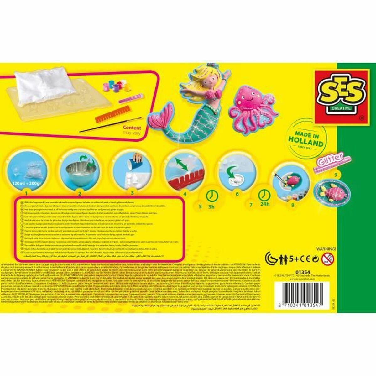 SES Creative Modellare e dipingere figure dell'oceano (SES CREATIVE Children's Ocean Figures Casting and Painting Set 5 to 12 Y