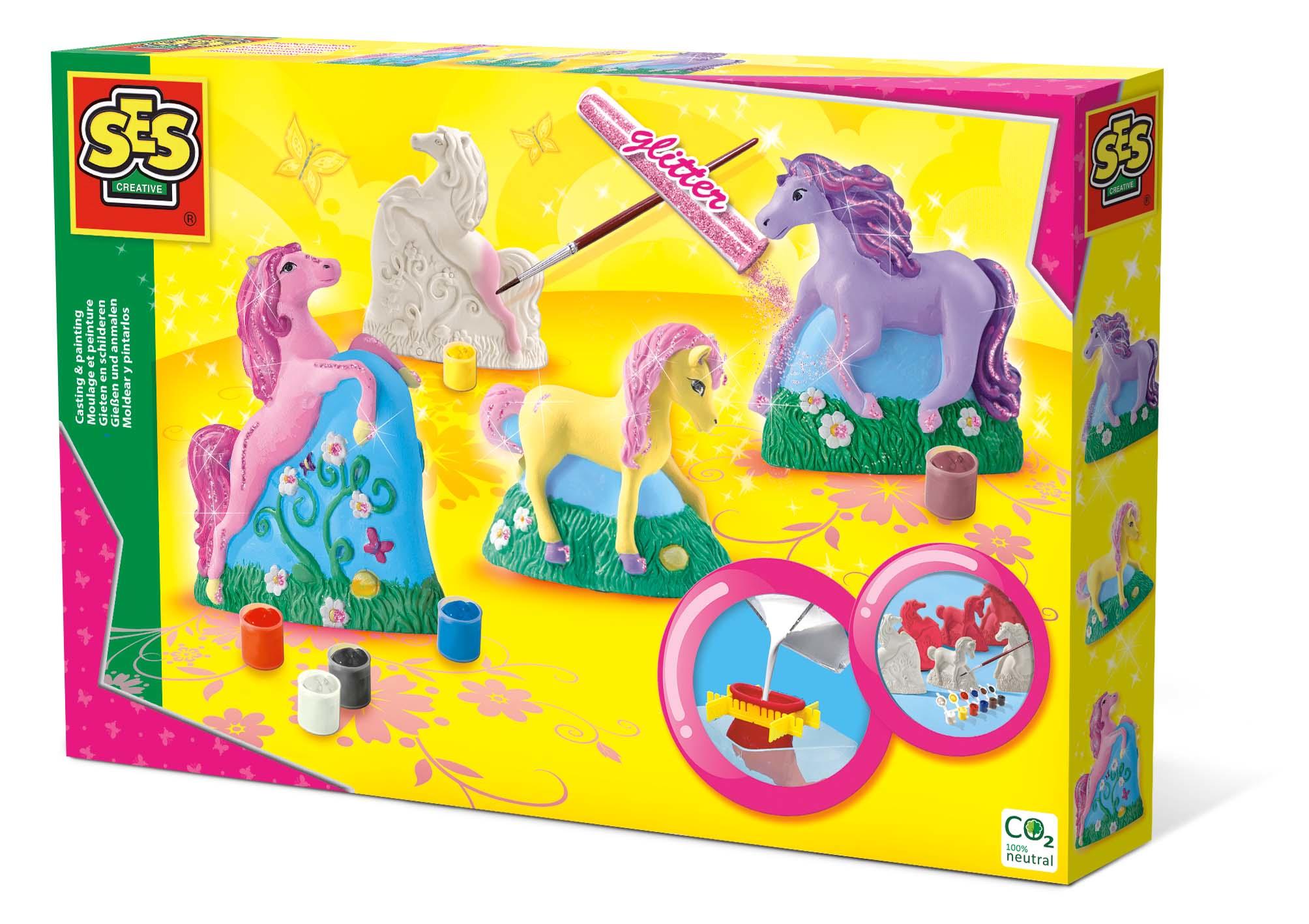 SES Creative Cavalli da creare e dipingere (SES CREATIVE Children's Horses Casting and Painting Set Girl 5 to 12 Years Multi-co