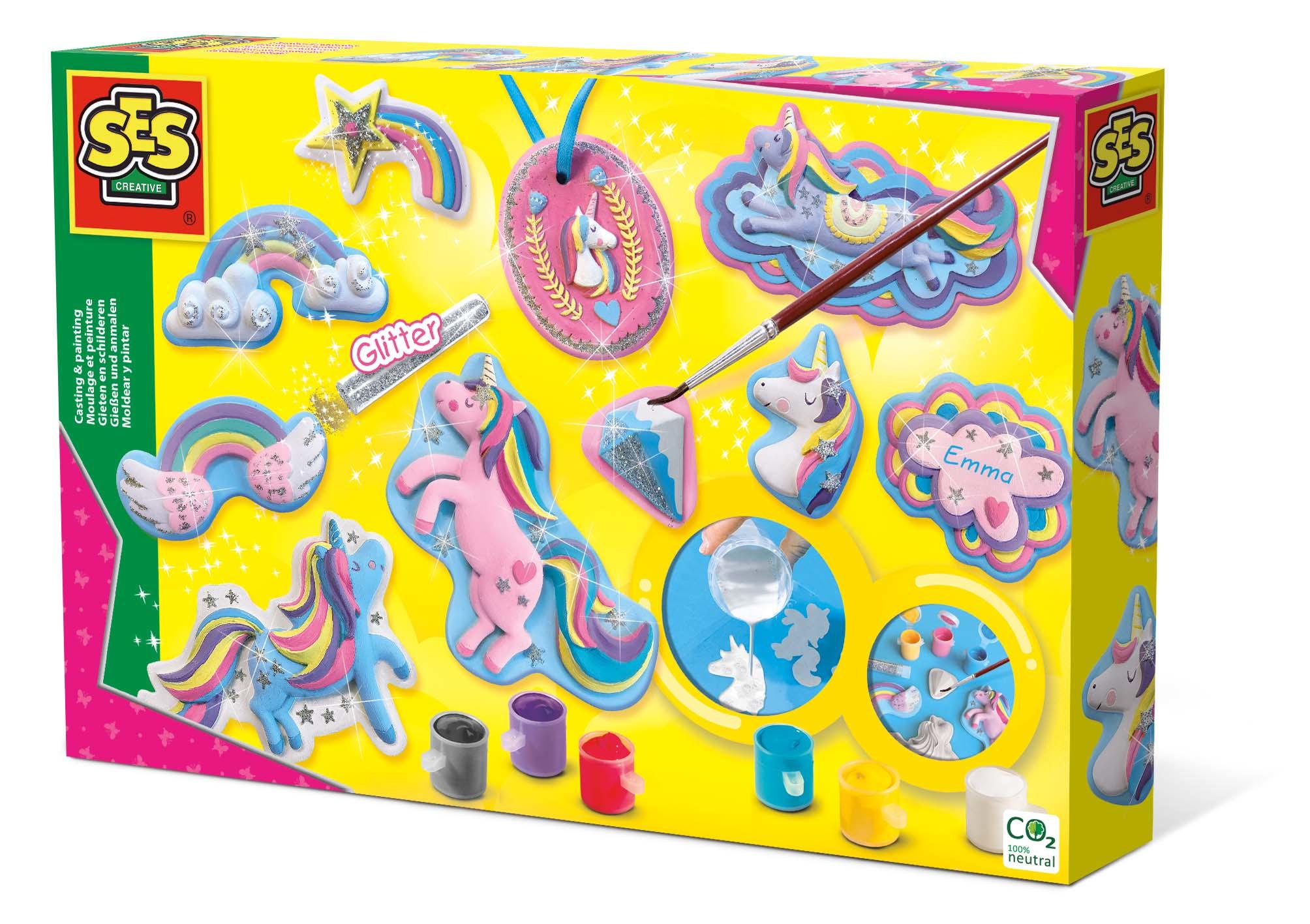SES Creative Modellare e pitturare unicorni (SES CREATIVE Children's Unicorns Casting and Painting Set 5 to 12 Years Multi-colo