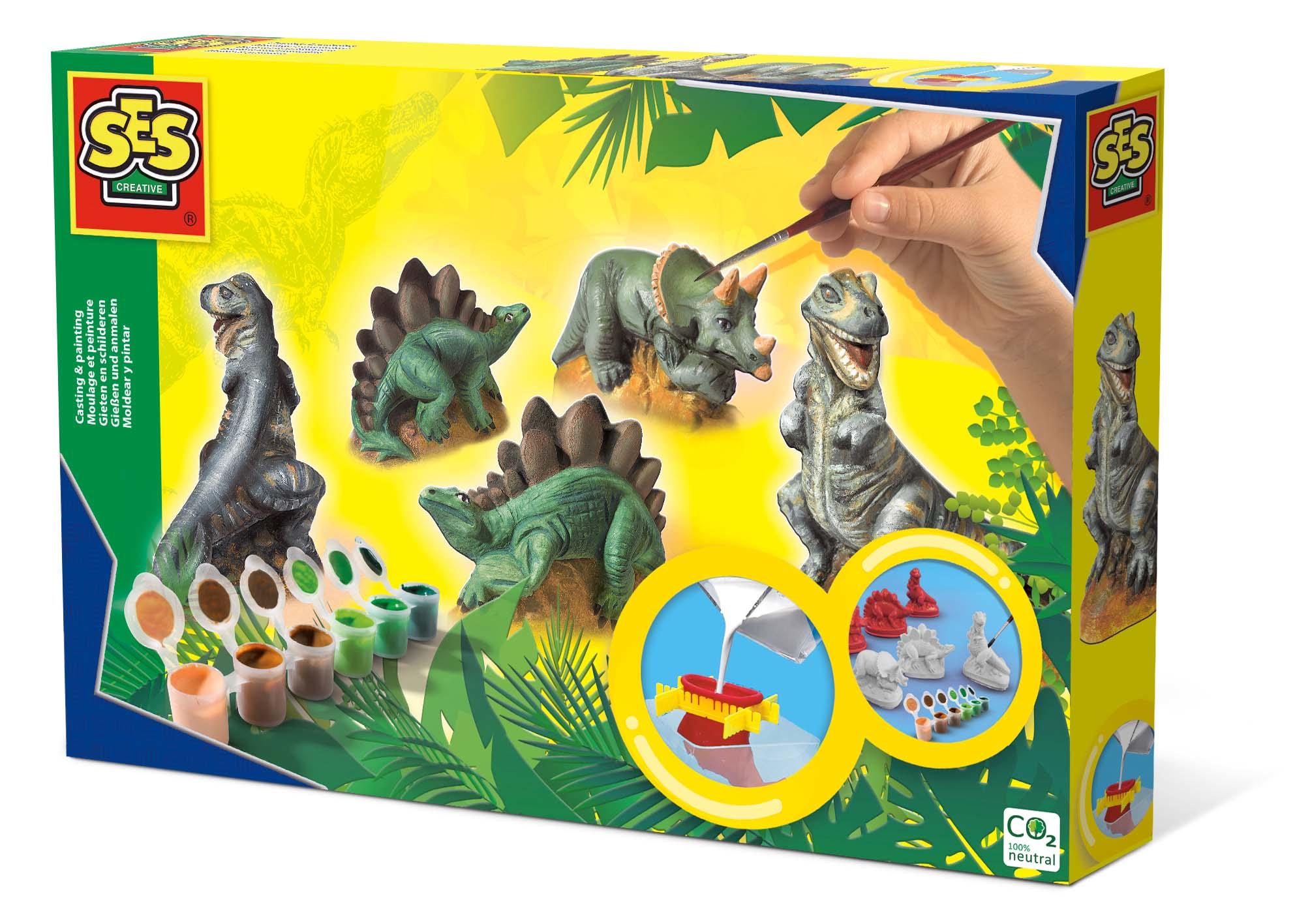 SES Creative Set per modellare e dipingere dinosauri per bambini (SES CREATIVE Children's Dinosaurs Casting and Painting Set 5