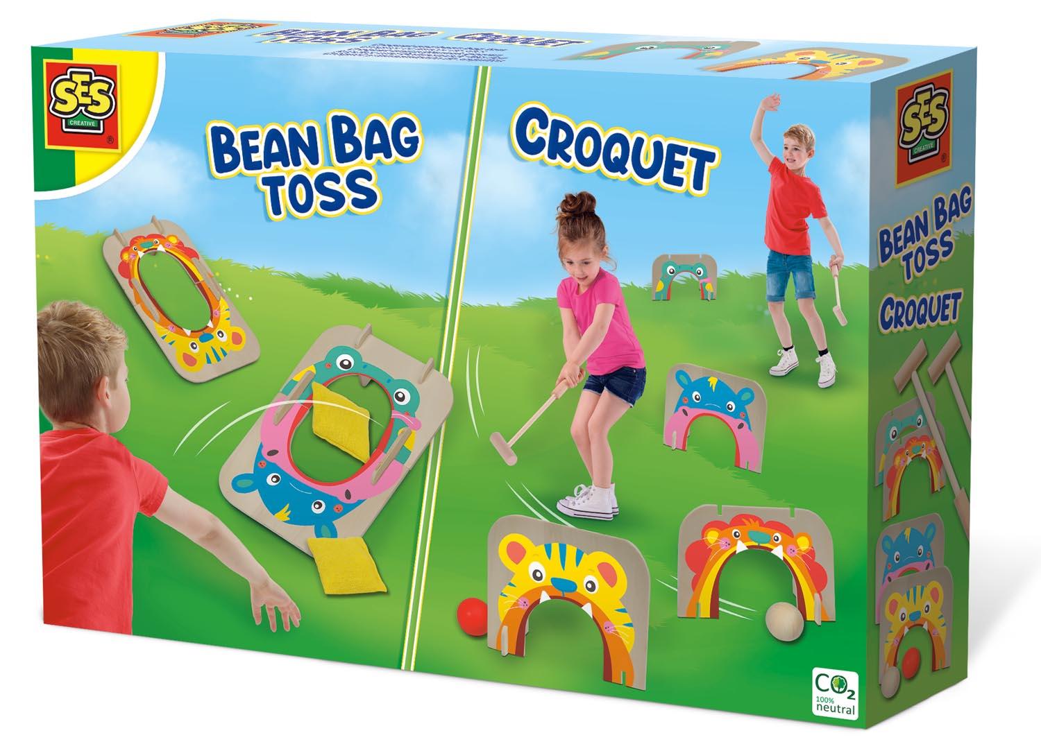 SES CREATIVE Croquet and Bean Bag Toss 2-in-1 Game 4 Years and Above 02293