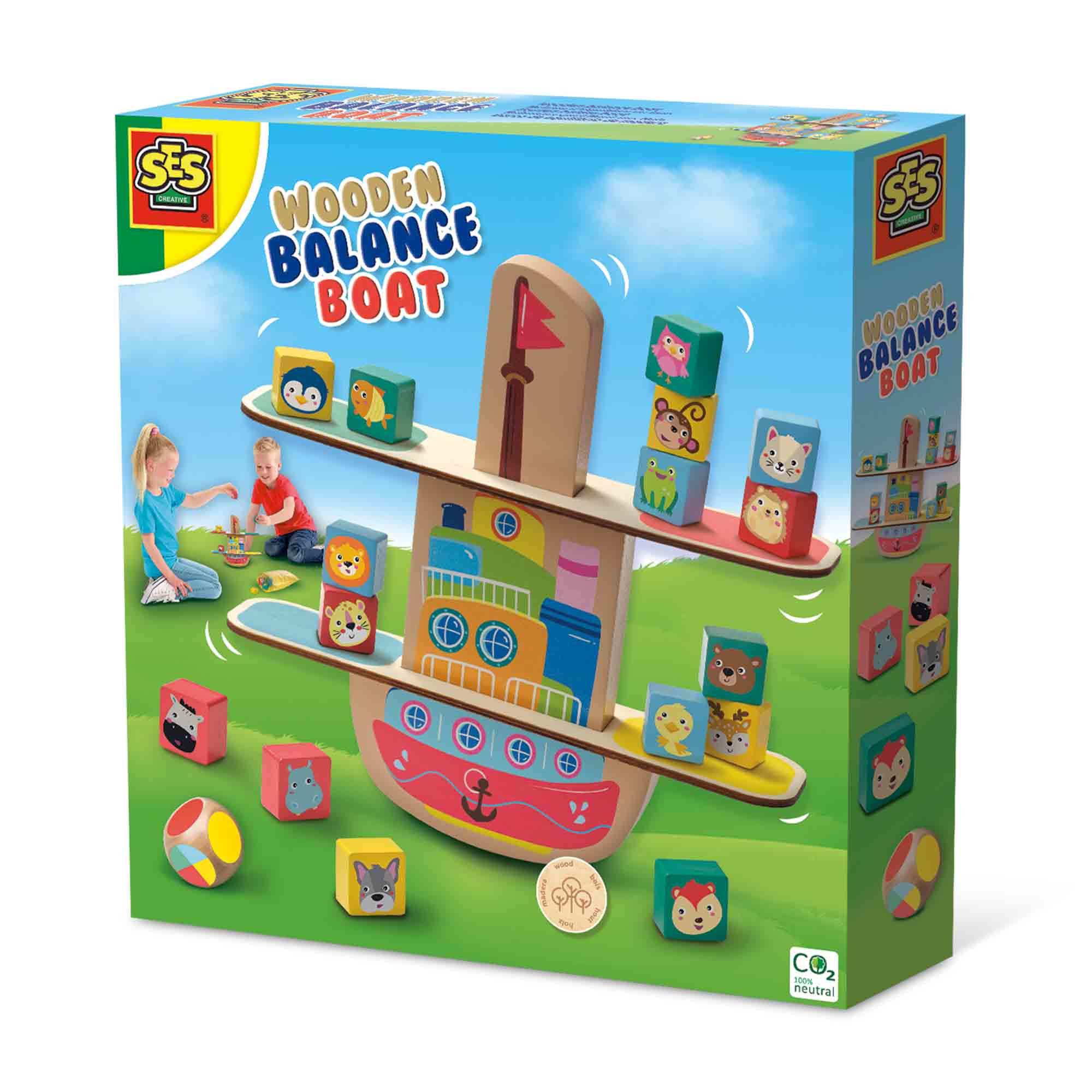 SES CREATIVE Wooden Balance Boat 3 Years and Above 02309