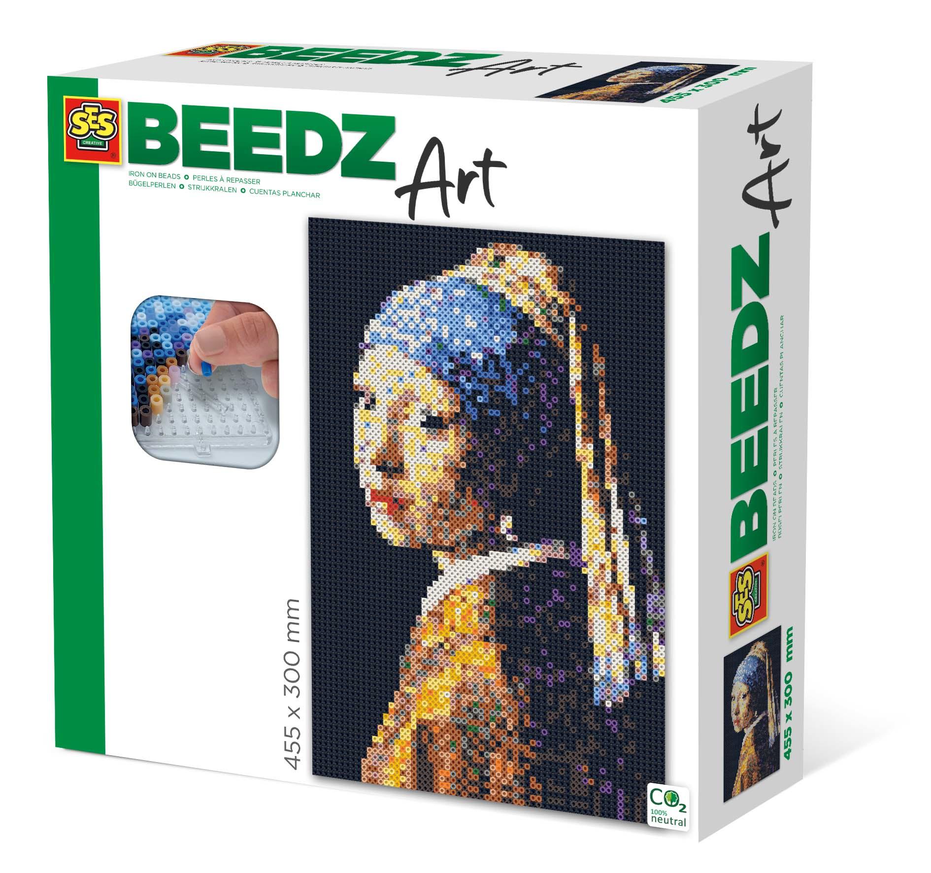 SES Creative Beedz art - Vermeer - La ragazza con lorecchino di perla (SES CREATIVE Vermeer Girl with a Pearl Earring Beedz Art