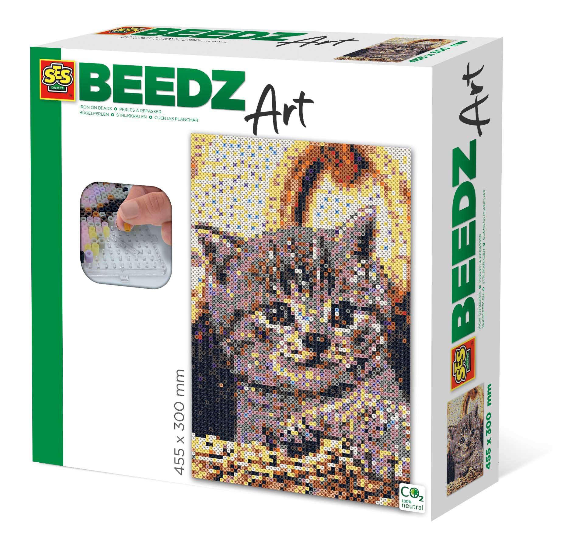 SES Creative Beedz art - Gatto (SES CREATIVE Cat Beedz Art Mosaic Kit 7000 Iron-on Beads Unisex Eight Years and Above Multi-col