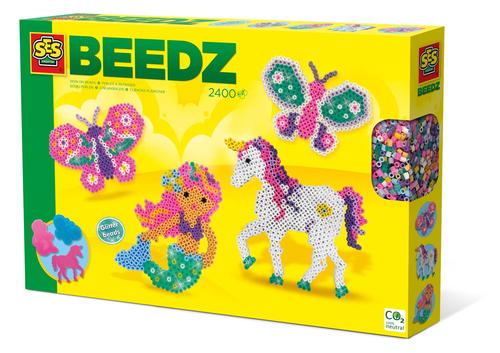 SES Creative Beedz Perline da stirare - Mondo fantastico (SES CREATIVE Beedz Children's Iron-on Beads Fantasy World Mosaic Kit