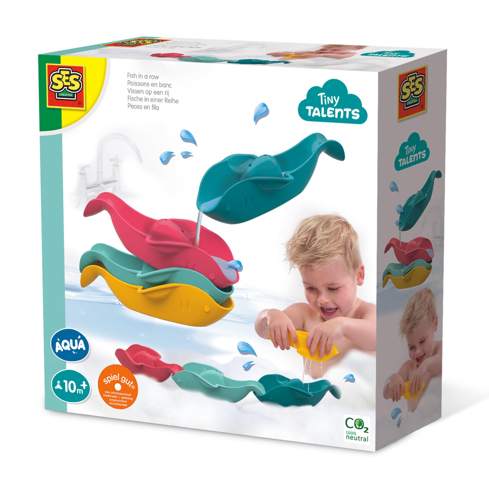 SES Creative Tiny Talents Pesci in fila (SES CREATIVE Tiny Talents Children's Fish in a Row Bath Toy Unisex 6 Months and Above