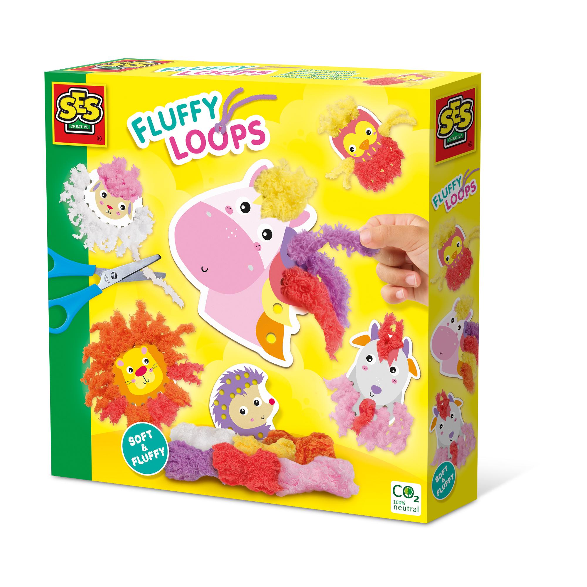 SES CREATIVE Fluffy Loops Soft Yarn Animals 14010
