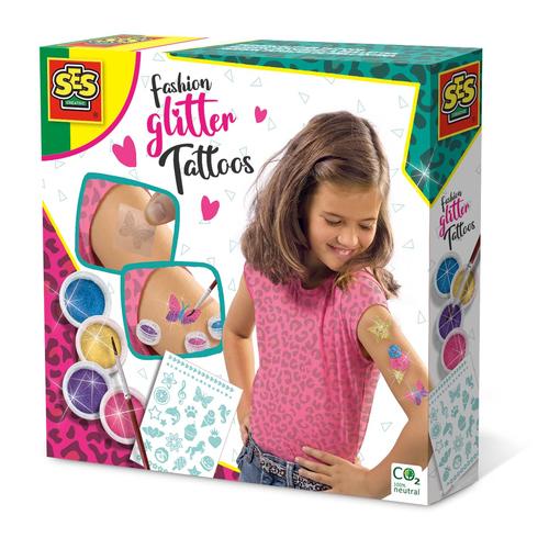 SES Creative Fashion tatuaggi con brillantini (SES CREATIVE Children's Temporary Fashion Glitter Tattoos Set Girl 5 Year to 12