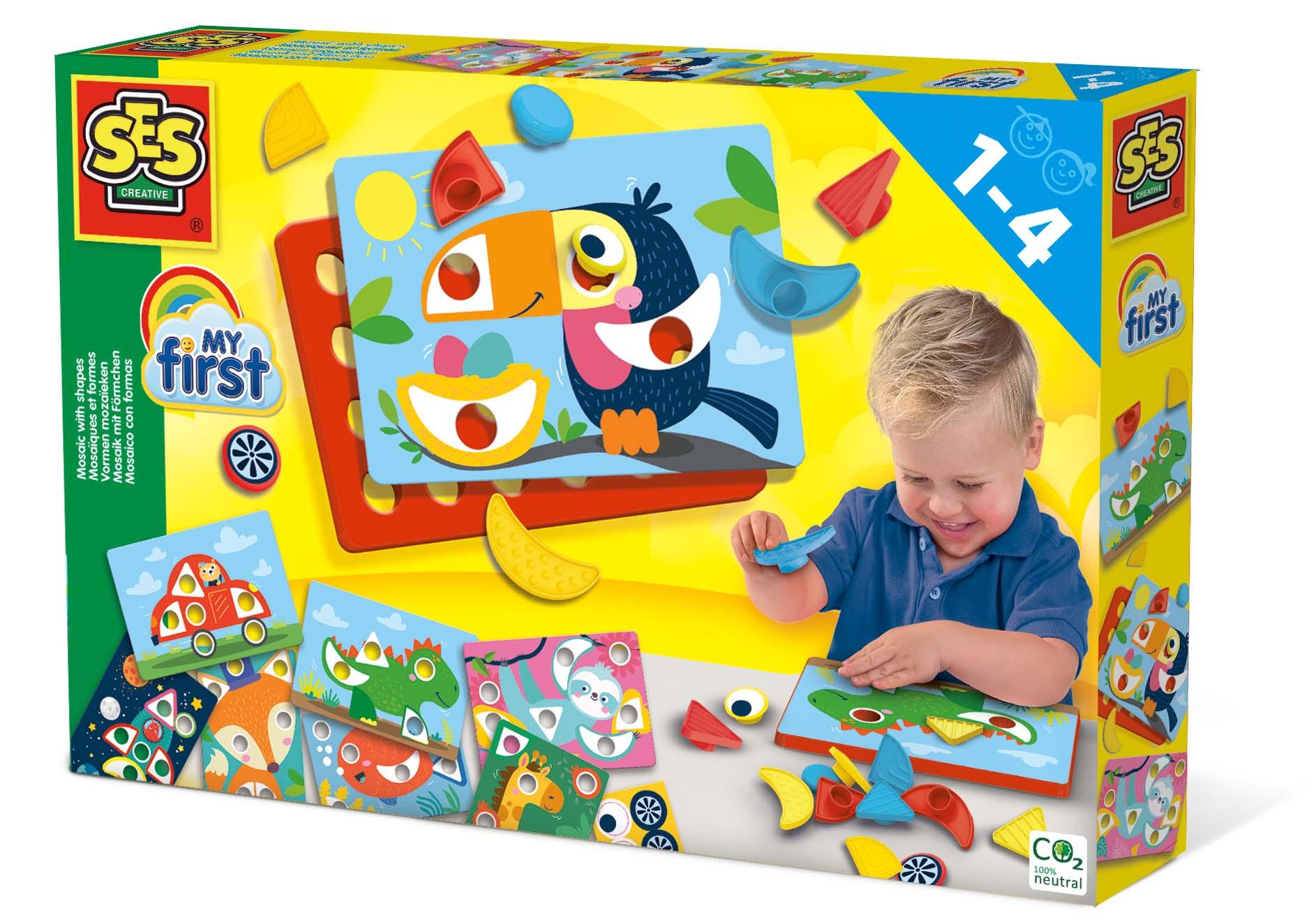 SES Creative My First Mosaico con pezzi di forme diverse (SES CREATIVE Children's My First Mosaic with Shapes Unisex One to Fou