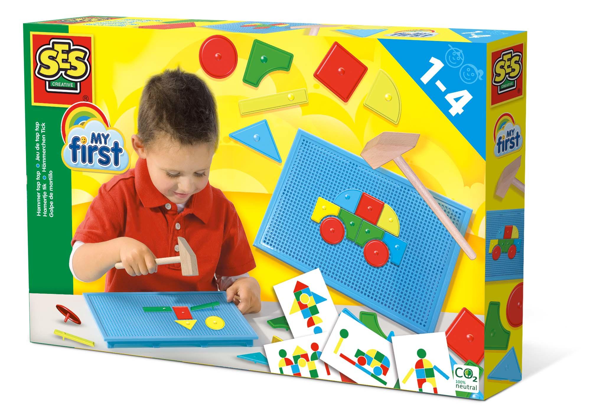 SES Creative My First Martellino (SES CREATIVE Children's My First Hammer Tap Tap Motor Skills Toy 1 to 4 Years Multi-colour 14