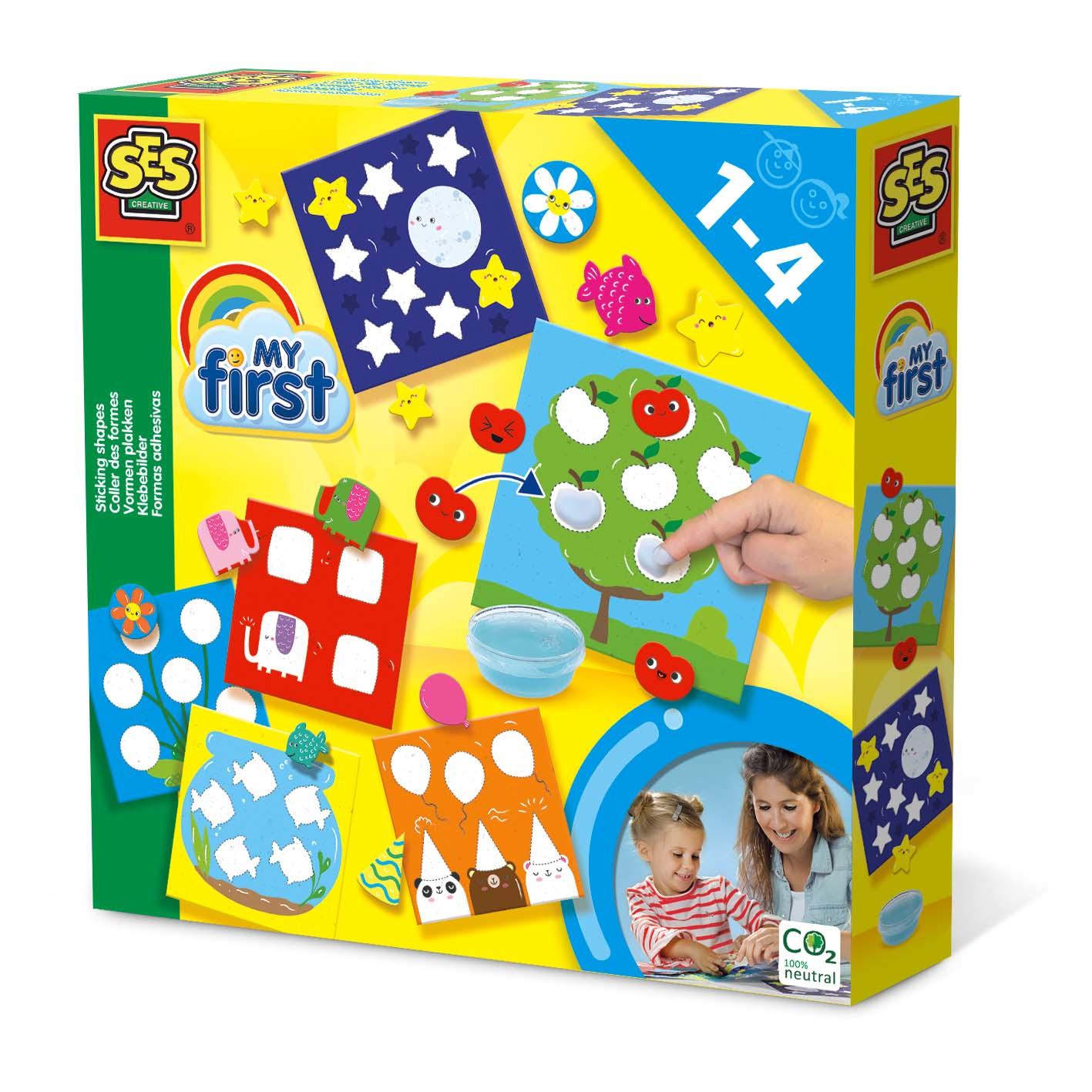 SES Creative My First - Forme appiccicose (SES CREATIVE Children's My First Sticking Shapes Set Unisex 1 to 4 Years Multi-colou