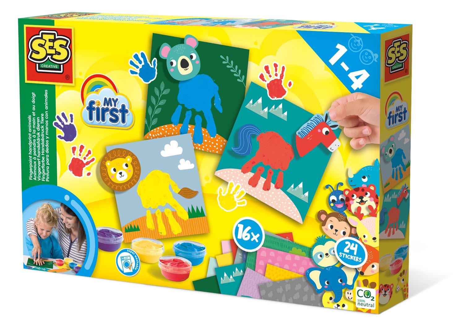 SES CREATIVE Children's My First Fingerpaint Handprint Animals Set 1 to 4 Years 14443