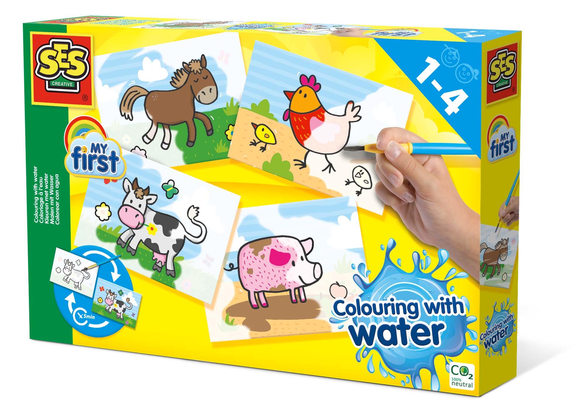 SES Creative My First Colorare con l'acqua - Gli animali della fattoria (SES CREATIVE Children's My First Colouring with Water