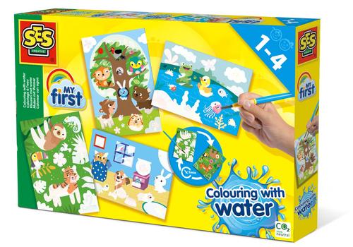 SES Creative My First Colorare con l'acqua - Animali nascosti (SES CREATIVE Children's My First Colouring with Water Hidden Ani