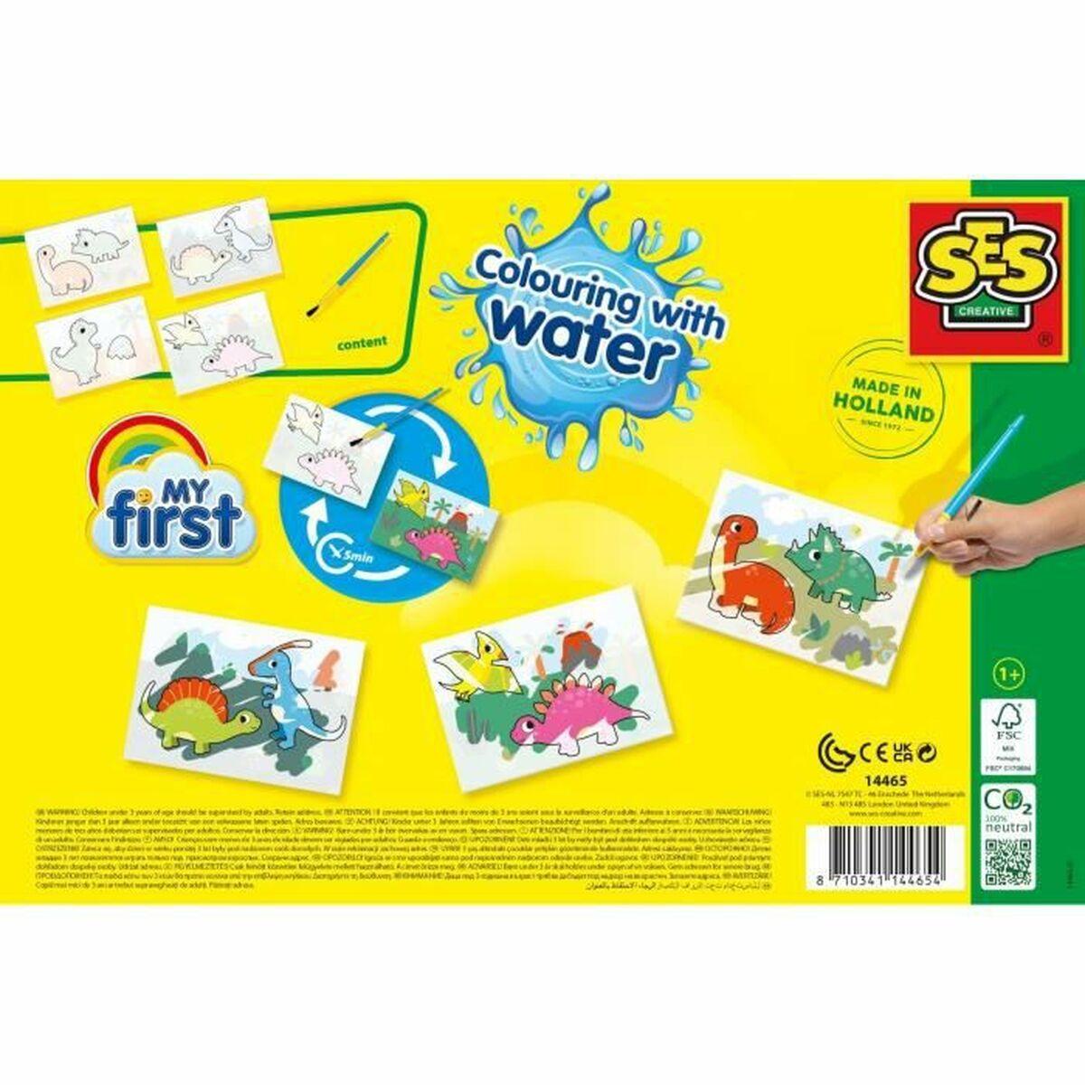 SES CREATIVE Dinos Colouring with Water Painting