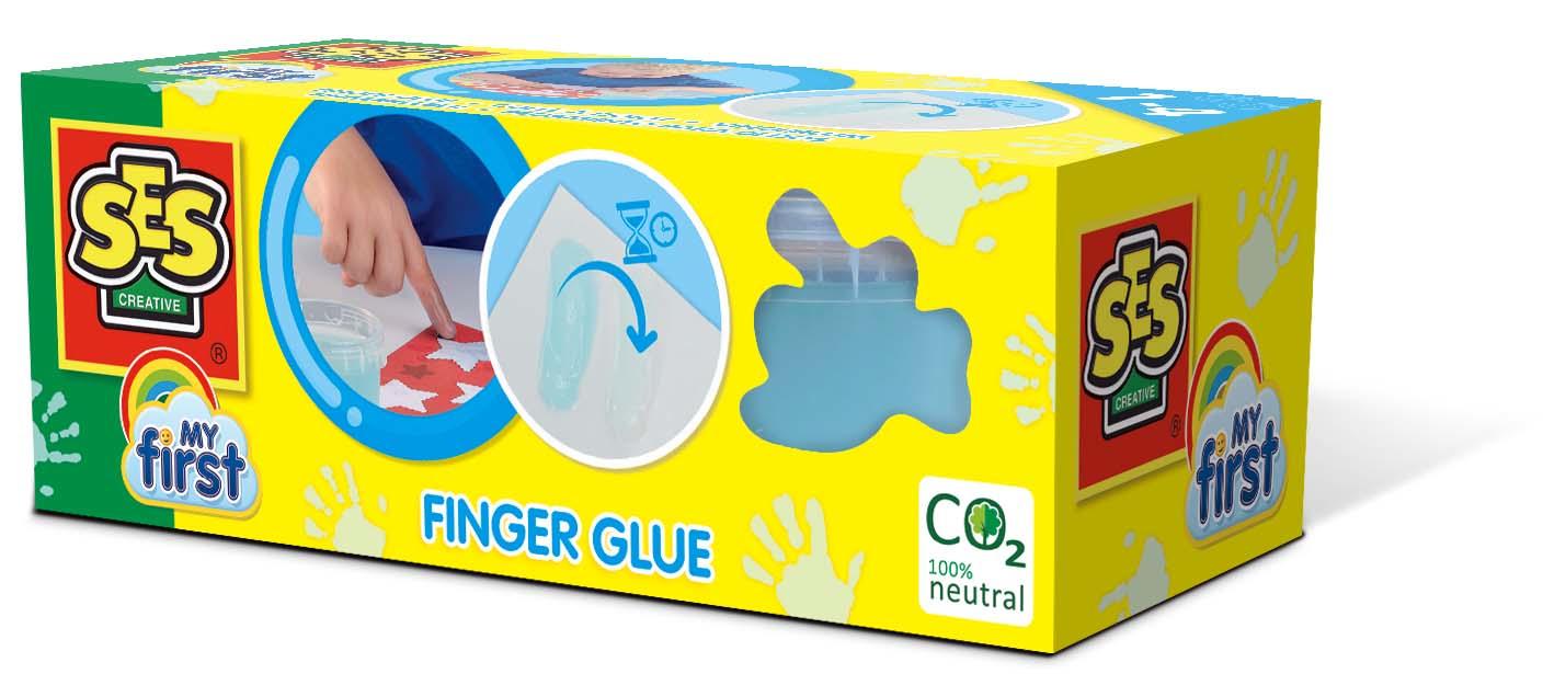 SES Creative My First Colla da dita (SES CREATIVE Children's My First Finger Glue 2x Pots 95ml Unisex One to Four Years Multi-c