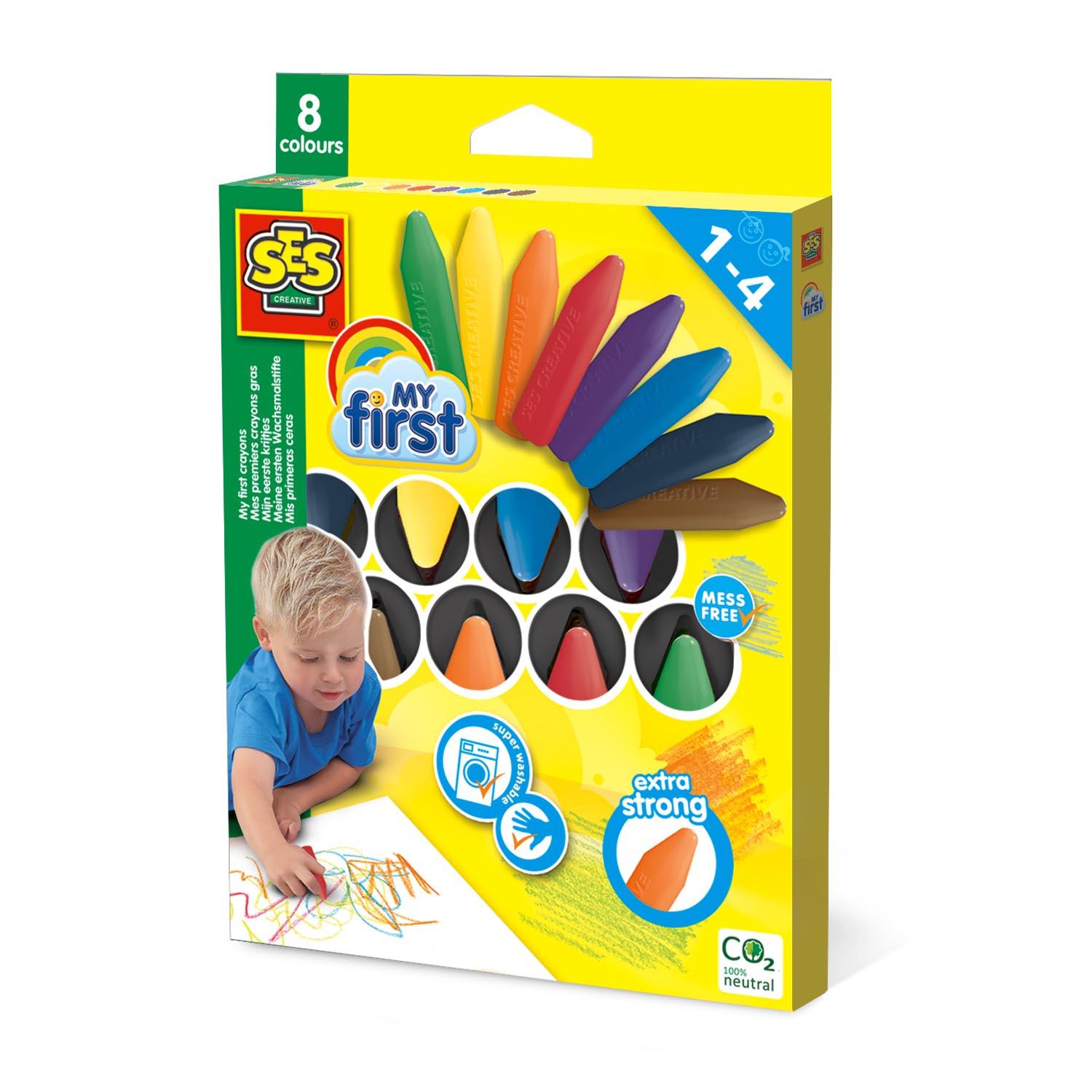 SES CREATIVE Children's My First Crayons 8 Coloured Crayons 1 to 4 Years 14488