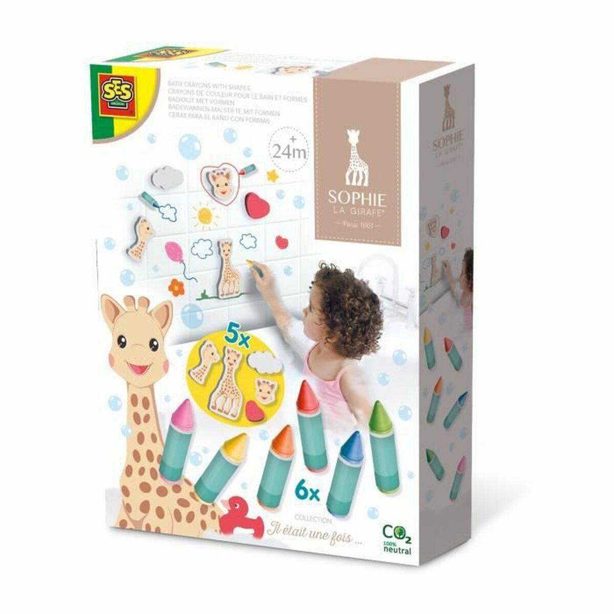 SES CREATIVE Sophie La Giraffe Bath Crayons with Shapes 2 Years and Above 14498