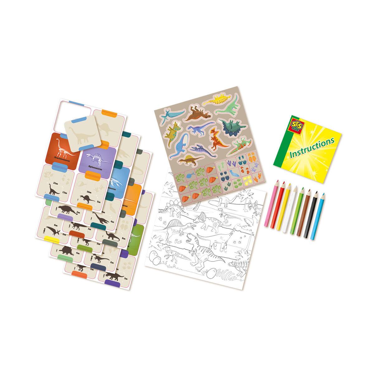 SES CREATIVE I Learn Dinosaurs Colouring Set 3 to