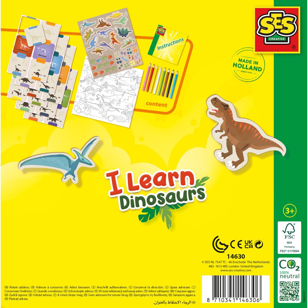 SES CREATIVE I Learn Dinosaurs Colouring Set 3 to