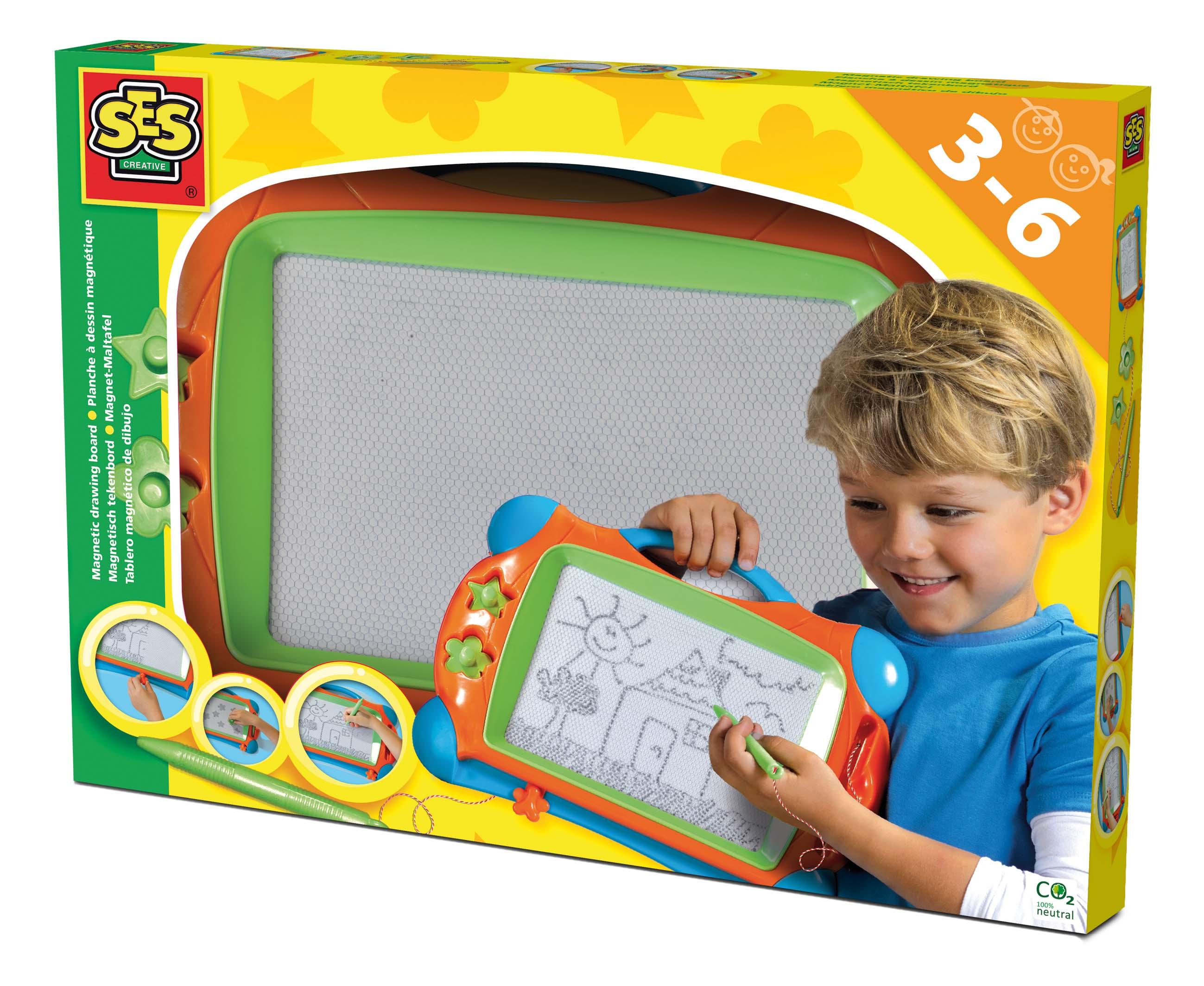 SES Creative Lavagna da disegno magnetica (SES CREATIVE Magnetic Drawing Board Unisex Ages Three to Six Years Multi-colour 1464