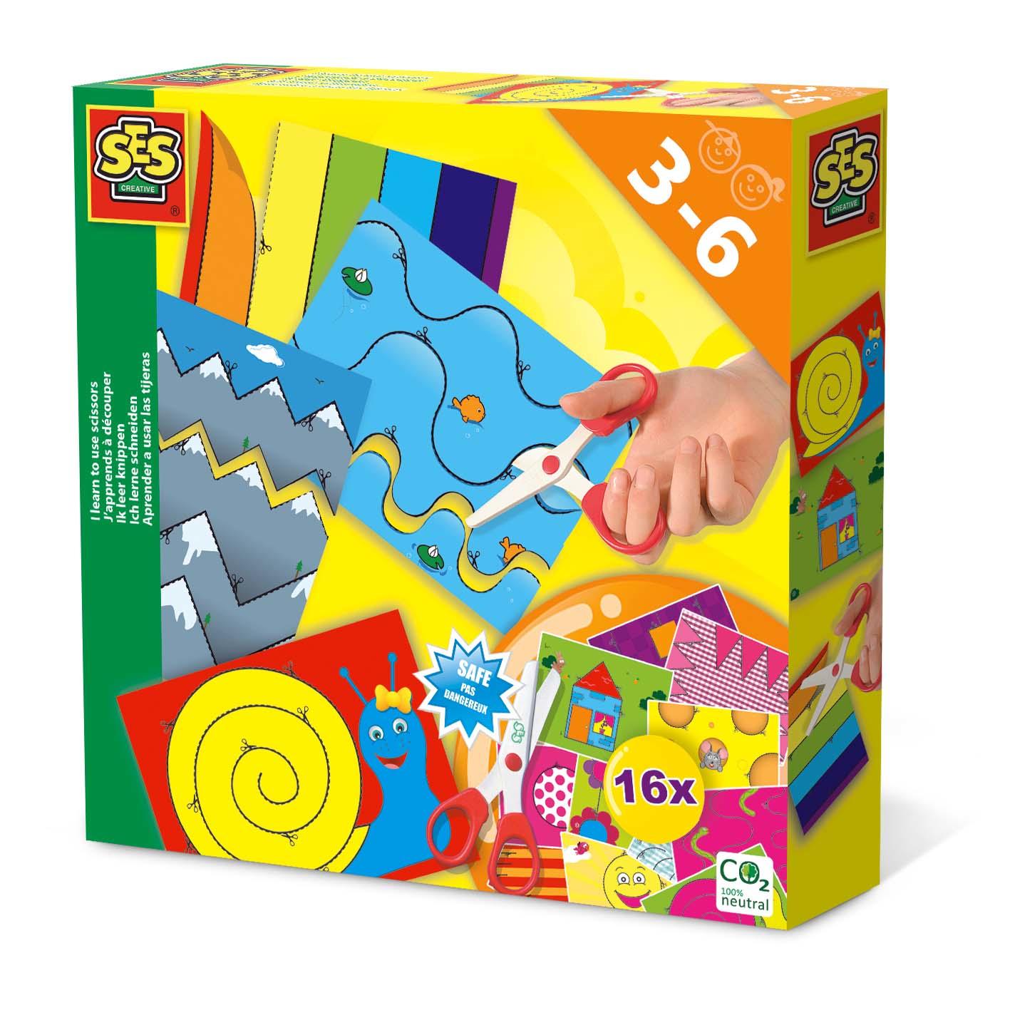 SES Creative Imparo a usare le forbici per bambini (SES CREATIVE I Learn to Use Scissors Kit Unisex Ages Three to Six Years Mul