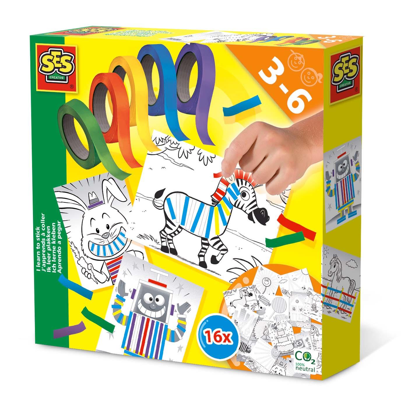 SES Creative Imparo a incollare per bambini (SES CREATIVE Children's I Learn to Stick Kit 3 to Six Years Multi-colour 14810)