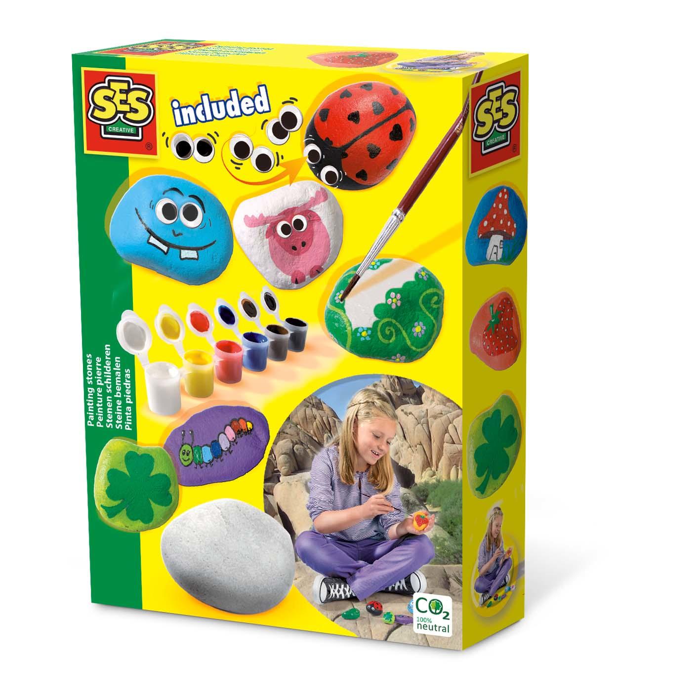 SES Creative Kit per pitturare i sassi per bambini