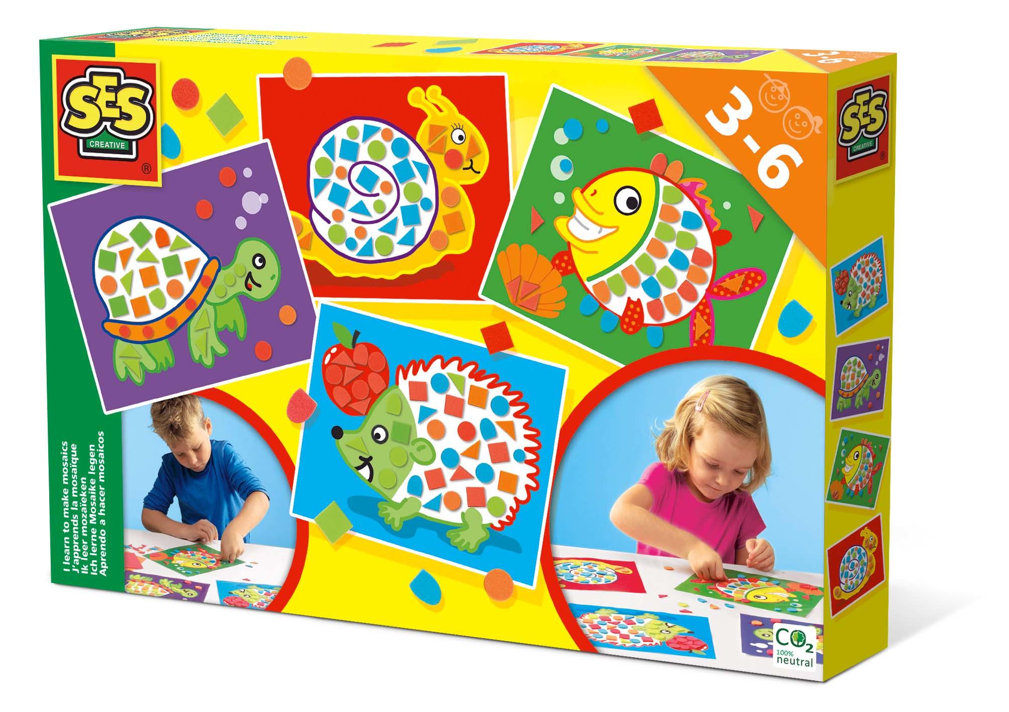 SES Creative Imparo a realizzare mosaici per bambini (SES CREATIVE Children's I Learn to Make Mosaics Set 3 to 6 Years Multi-co